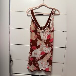 Studio Floral Dress with Pink and Brown